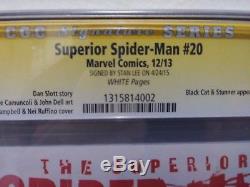 Superior Spiderman # 20 150 J Scott Campbell Variant CGC SS 9.8 Signed Stan Lee