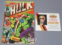 THE INCREDIBLE HULK #181 (Wolverine 1st app, Stan Lee Signed with COA) Marvel 1974