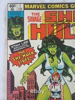 THE SAVAGE SHE-HULK #1 (FVF) Marvel Comics 1980 signed by Jim Shooter