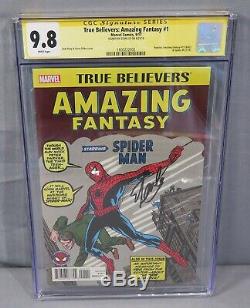 TRUE BELIEVERS AMAZING FANTASY #15 (Stan Lee Signed, 1st Spider-Man app) CGC 9.8