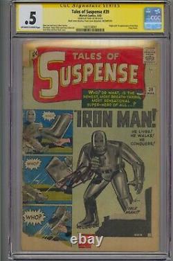 Tales Of Suspense #39 Ss Cgc. 5 Origin/1st Iron Man Signed By Stan Lee