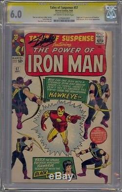 Tales Of Suspense #57 Cgc 6.0 Ss Signed Stan Lee 1st Hawkeye Iron Man