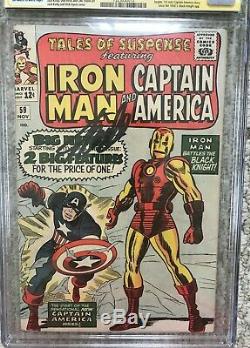 Tales Of Suspense #59 11/64 CGC SS 3.5 Stan Lee Signed 1st Solo Cap Since 1950s