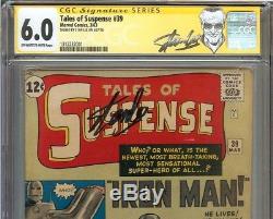 Tales of Suspense #39 CGC 6.0 FN Signed STAN LEE Origin 1st app Iron Man Avenger