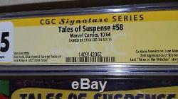 Tales of Suspense #58 CGC 3.5 SS signed STAN LEE 1964 Iron Man vs Capt America