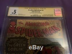 The Amazing Spider-Man #14 Signed By Stan Lee (First App. Green Goblin) CGC
