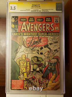 The Avengers #1 by Kirby & Lee 1963 signed by Stan Lee graded CGC 3.5 Very Good
