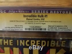 The Incredible Hulk #1 CGC SS 3.0 (restored) Signed by Stan Lee