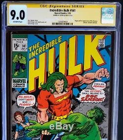 The Incredible Hulk #141 Signed By Stan Lee! Cgc Ss 9.0 1st Doc Sampson