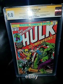 The Incredible Hulk #181 cgc 9.0 signed x4! STAN LEE, ROMITA, TRIMPE, WEIN Wht pgs