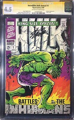 The Incredible Hulk Annual #1 Marvel CGC 4.5 OWithW Signed by STAN LEE