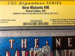 The New Mutants #98 Cgc 9.4 Signed Stan Lee 1st Appearance Of Deadpool & Domino
