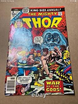 Thor Annual #5 Signed By Stan Lee 1976 Hercules Loki Love And Thunder Newsstand