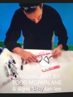 Todd Mcfarlane Hand Sketch Original Comic Art Cbcs 9.8 Ss Signed Stan Lee