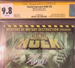 Totally Awesome Hulk 22 CGC SS 9.8 Signed STAN LEE 1st App Weapon H