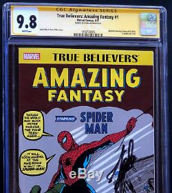 True Believers Amazing Fantasy #1 Signed Stan Lee Cgc Ss 9.8 Af 15 Reprint