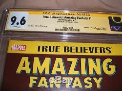 True Believers Amazing Fantasy 1 (af15) Cgc 9.6 Signed Stan Lee