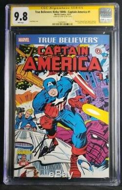 True Believers Captain America #1 Kirby SDCC Cover Signed by Stan Lee CGC 9.8 SS