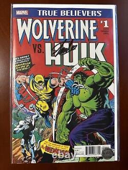 True Believers Wolverine vs Hulk 1 NM 181 Reprint Stan Lee Signed Excelsior COA