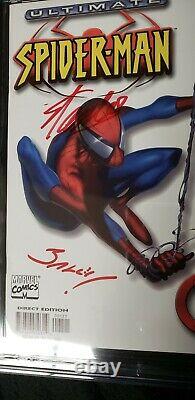 Ultimate Spider-Man #1 CGC 2X SS 9.8 White Variant Signed By Stan Lee & Bagley