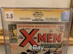 Uncanny X-Men 1 (1963) CGC SS Stan Lee 2.5 First X-Men Signed Marvel Key