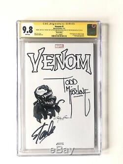 VENOM #1 CGC SS 9.8 Signed By Stan Lee & Todd McFarlane With Sketch Clayton Crain