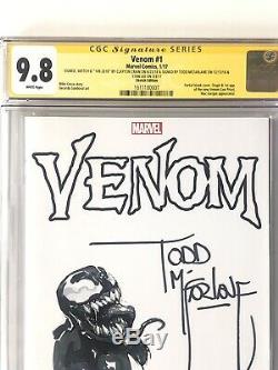 VENOM #1 CGC SS 9.8 Signed By Stan Lee & Todd McFarlane With Sketch Clayton Crain