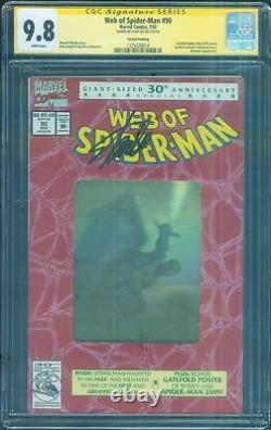 Web of SPIDER MAN 90 CGC SS 9.8 Stan Lee Signed Amazing Top 1 Gold Hologram