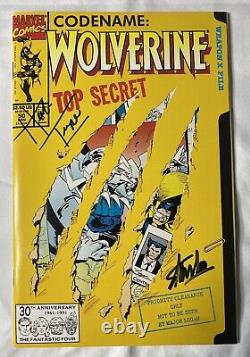 Wolverine #50 Die Cut Cover Dual Signed Stan Lee & Herb Trimpe 1991 NM+