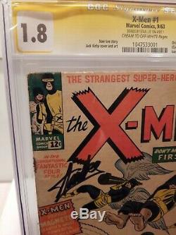 X-Men 1 CGC 1.8 SS Signed Stan Lee Origin 1st Magneto Prof X Kirby rusty staples