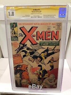X-Men 1 CGC 1.8 SS Signed Stan Lee Origin 1st Magneto Prof X Kirby rusty staples