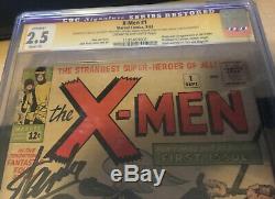 X-Men #1 CGC 2.5 Signed by Stan Lee First appearance Professor X Cyclops Beast