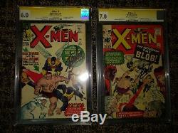 X-Men #3 & #7 CGC SS (6.0/7.0) Signed by Stan Lee 1st & 2nd App. Of the Blob