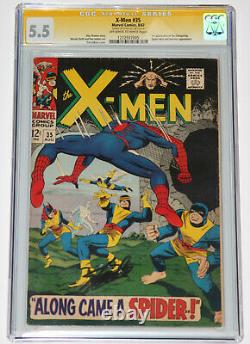 X-Men 35 CGC 5.5 SS Signed Stan Lee Spider-Man Appearance KEY! Silver age! OWithWT