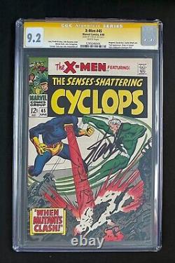 X-Men #45 CGC 9.2 SS Signed Stan Lee Marvel 1968 Cyclops White Pages