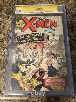 X-Men #6 CGC 2.0 Signed By Stan Lee 3rd Appear Scarlet Witch Namor Appearance