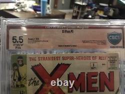 X-men 1 1963 CBCS 5.5 signed Jack Kirby an Stan Lee both on cover
