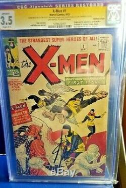 X-men #1 CGC GRADED 3.5 SIGNED BY STAN LEE