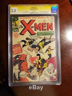 X-men #1 Marvel Comics 1963 CGC SS 2.5 signed by Stan Lee
