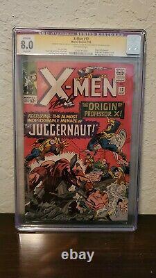 X-men #12 Cgc 8.0 Signed Stan Lee Origin + 1st Appearance Of Juggernaut 1965