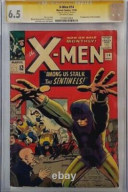 X-men #14 Cgc 6.5 Ss Signed Stan Lee 1st Sentinels