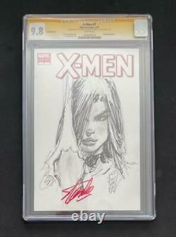 X-men #7 Variant Cgc 9.8 Ss Signed Stan Lee + Silvestri Sketch Psylock Uncanny 1